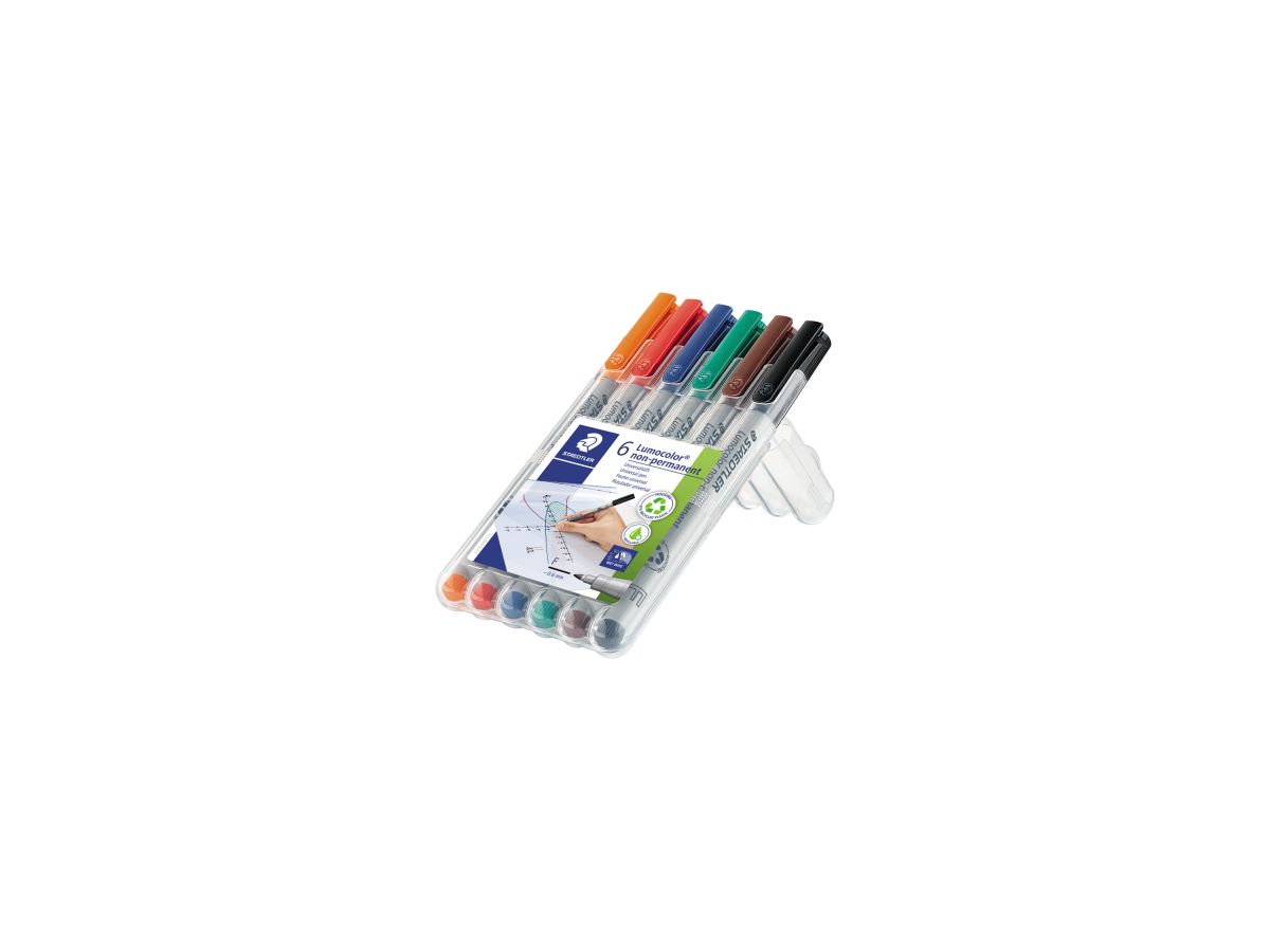 STAEDTLER Folienschreiber Lumocolor 316 WP6 0,6mm sortiert 6 St./Pack.