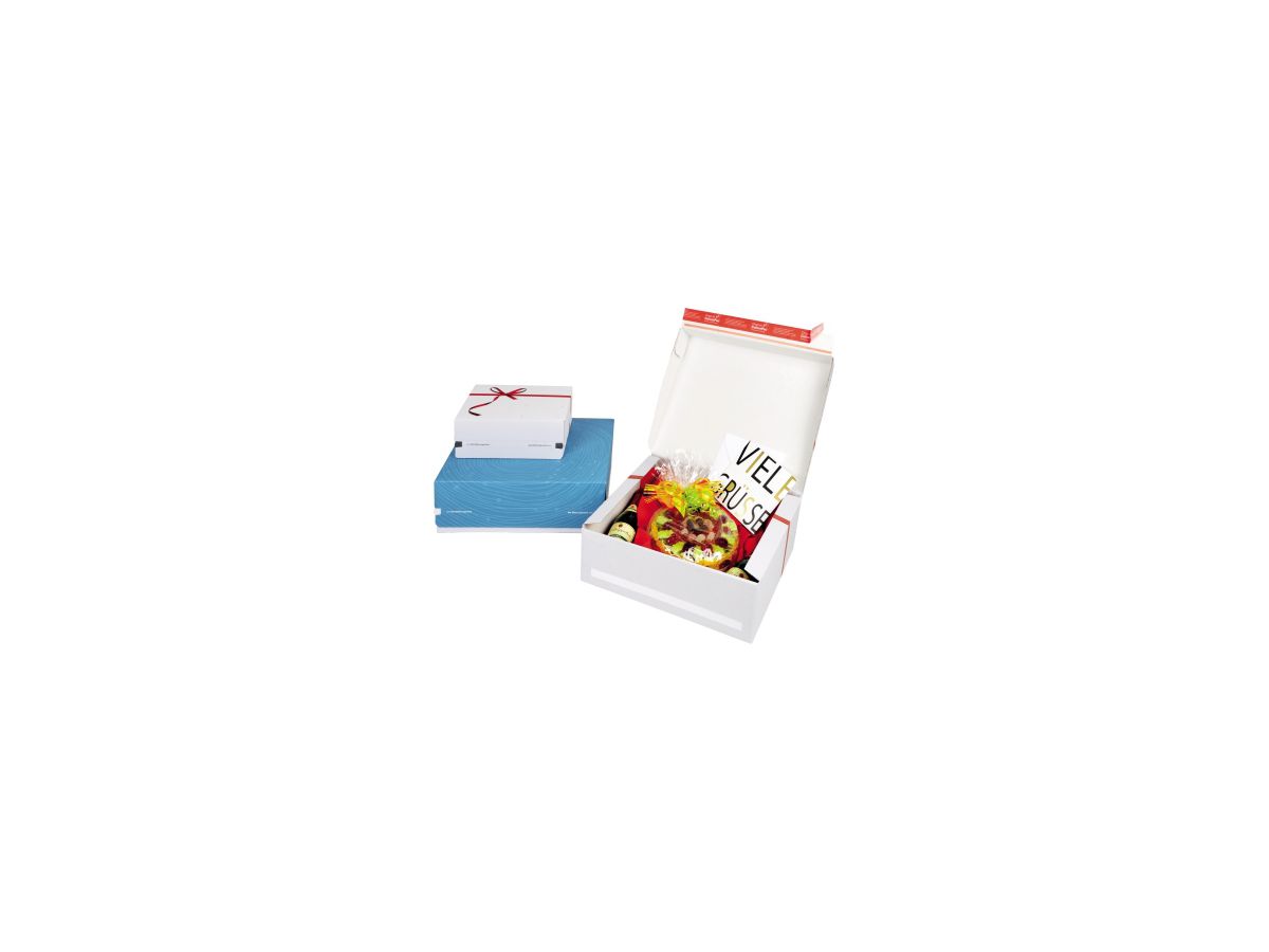 ColomPac® Geschenkbox Exclusiv CP068.92/02 rote Schleife weiß