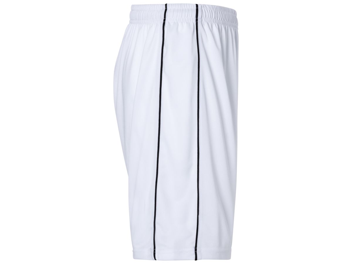 JN Basic Team Shorts JN387 100%PES, white/black, Größe 2XL