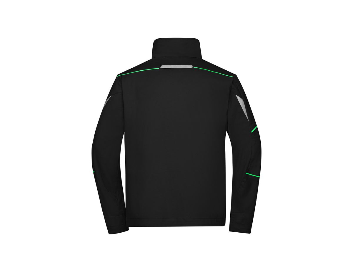 JN Workwear Jacket - COLOR - JN849 black/lime-green, Größe S