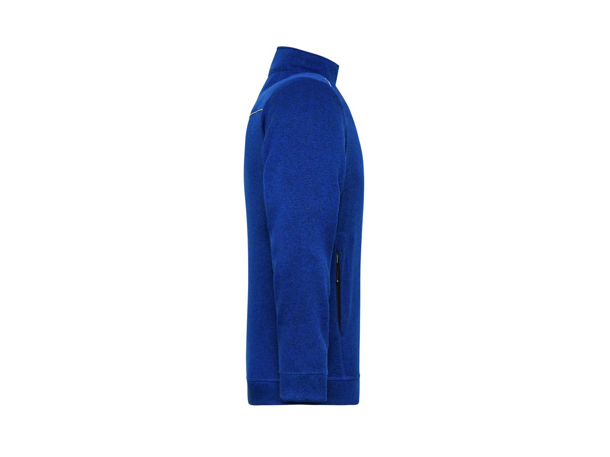 JN Herren Strickfleece-Jacke JN898 dark-royal-melange/navy, Größe S