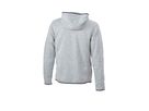 JN Mens Knitted Fleece Hoody JN589 100%PES, light-melange/carbon, Größe M