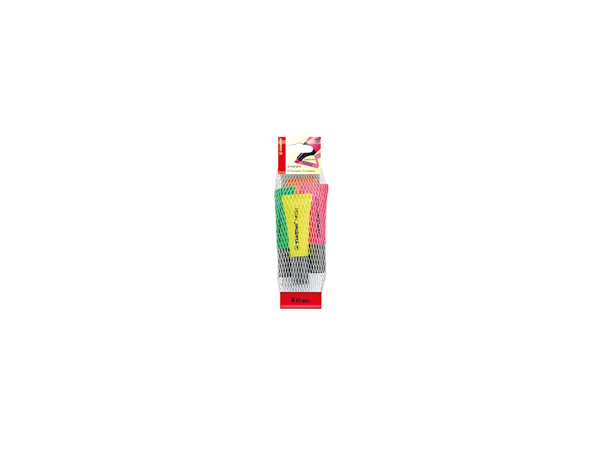 STABILO Textmarker NEON 72/4-1-5 2-5mm sortiert 4 St./Pack.