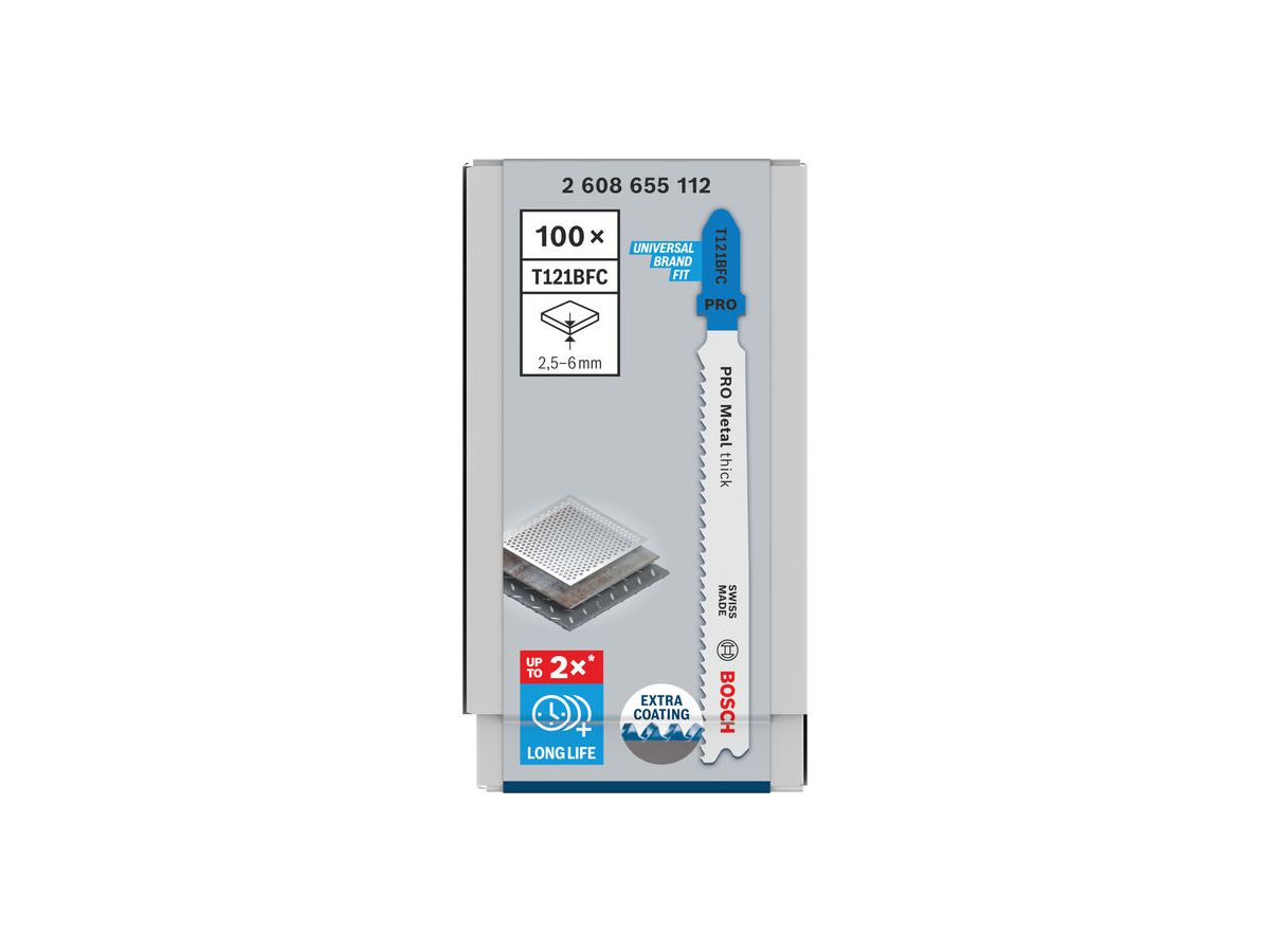BOSCH Stichsägeblatt-Set PRO Metal thick T121BFC, 92 mm, 100-tlg.