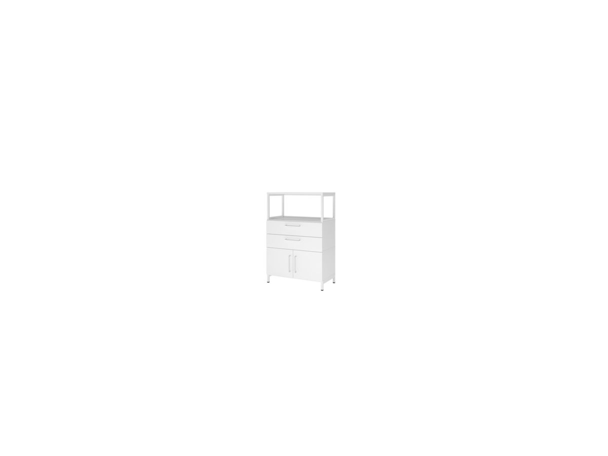 Kombischrank FlexWall B800xT400xH1180mm 3 OH 2 Türen 2 Schubladen weiß/weiß