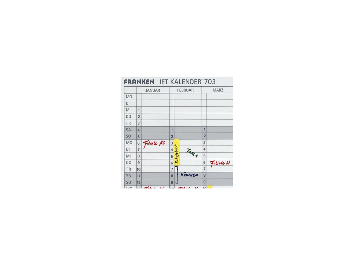 Franken Datumsstreifen DS703A 14x42cm 1-31 sk tr 12 St./Pack.