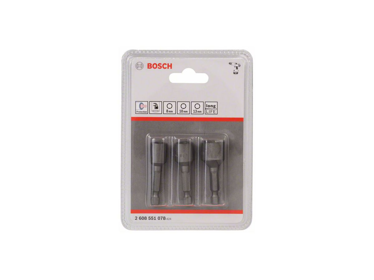 BOSCH Steckschlüsseleinsatz 3 tlg, Länge 2608551078