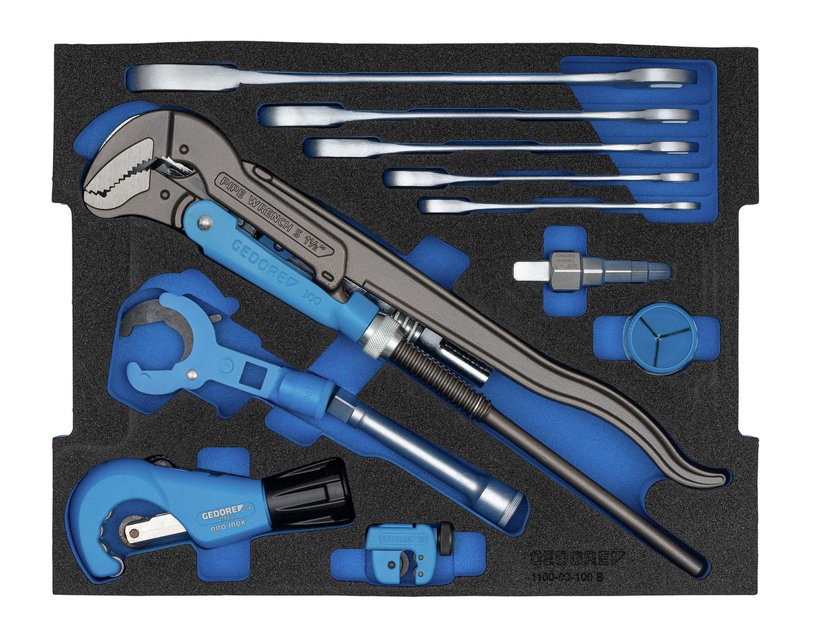 GEDORE GEDORE L-BOXX 136 mit Sortiment Sanitär 44-tlg, 1100-03, 2658216
