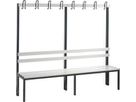 C+P Gard.-bank BASIC einseitig, 6 Füße 1710x1960x403mm, Kunststoff, 8 Haken