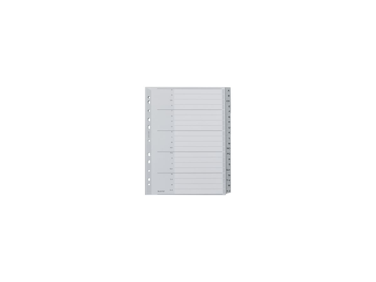 Leitz Register 12600000 A-Z DIN A4 20teilig PP grau