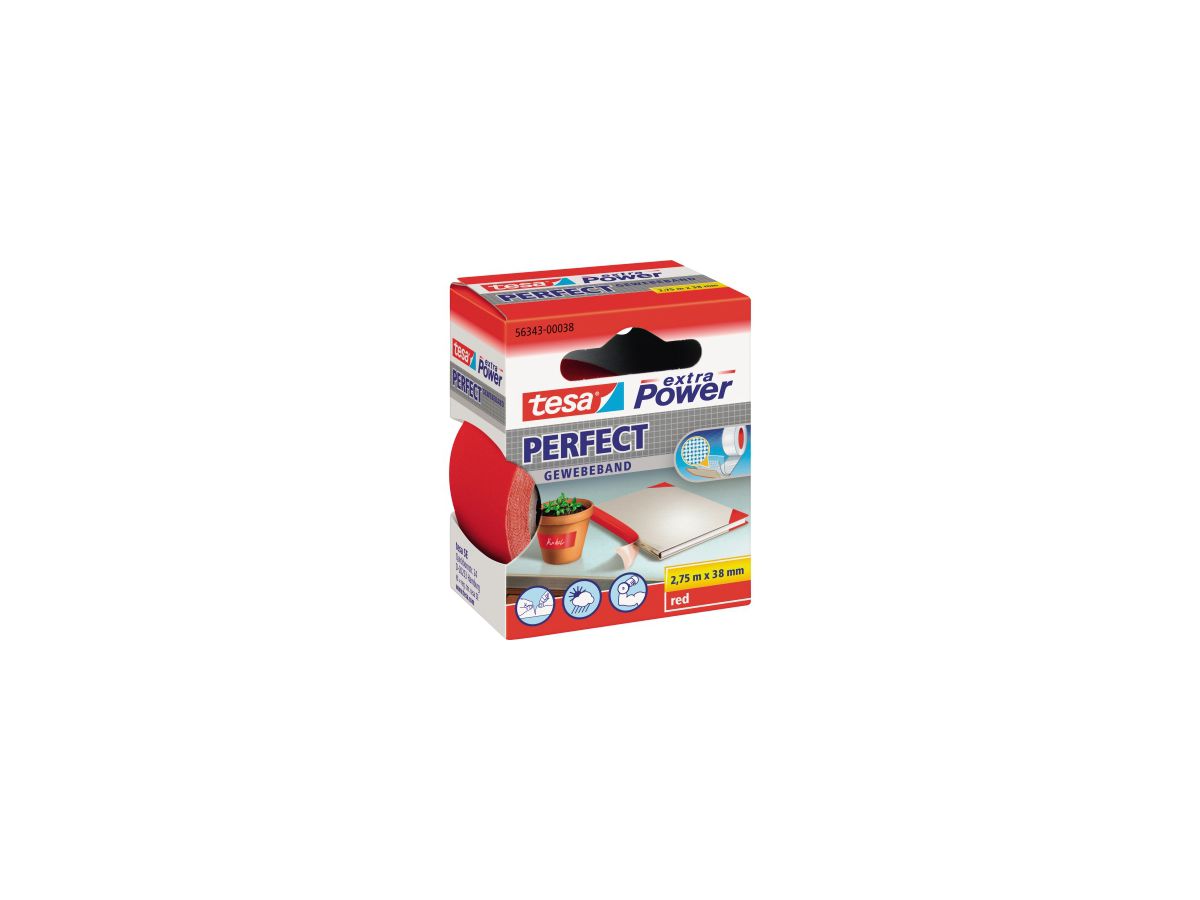 tesa Gewebeband extra Power Perfect 56343-00038 rot