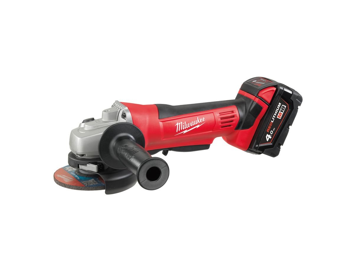 MILWAUKEE Akku-Winkelschleifer HD18AG-115-402C, 2x4Ah, Ladeg, Koffer