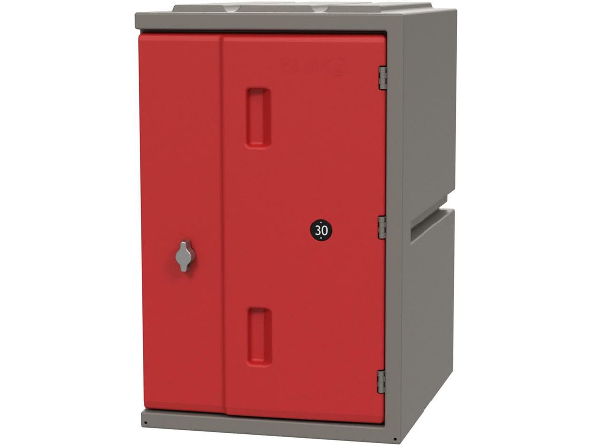 Kunststoff-Schließfach 600 mm, Tür rot