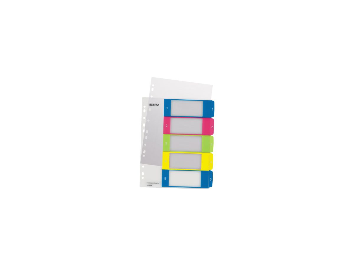 Leitz Register WOW 12410000 DIN A4 1-5 volle Höhe PP farbig