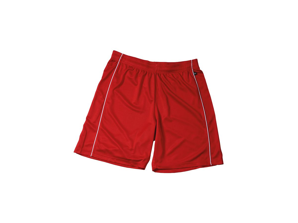 JN Basic Team Shorts Junior JN387K 100%PES, red/white, Größe XS