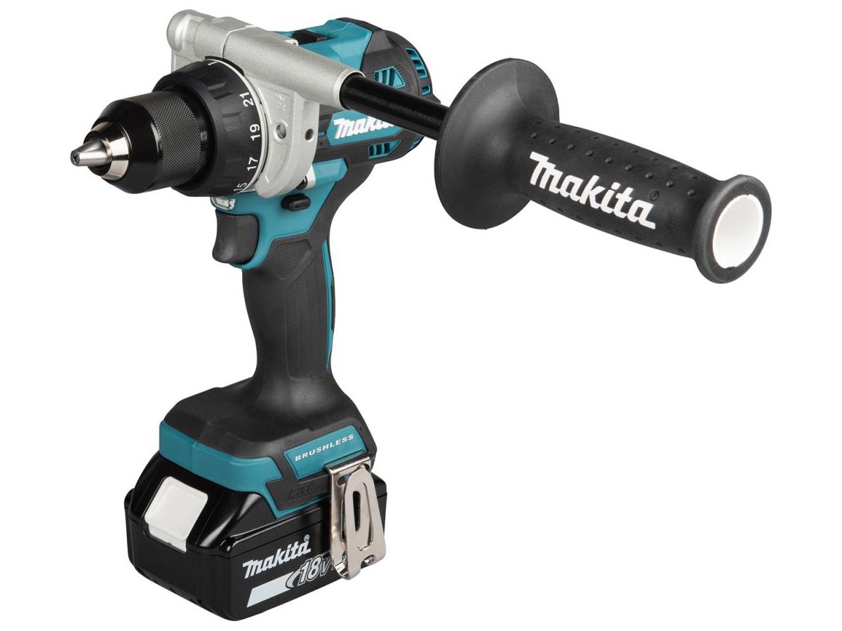 MAKITA Akku-Bohrschrauber DDF492RTJ 2x18V/5,0 Ah Ladegerät, MAKPAC
