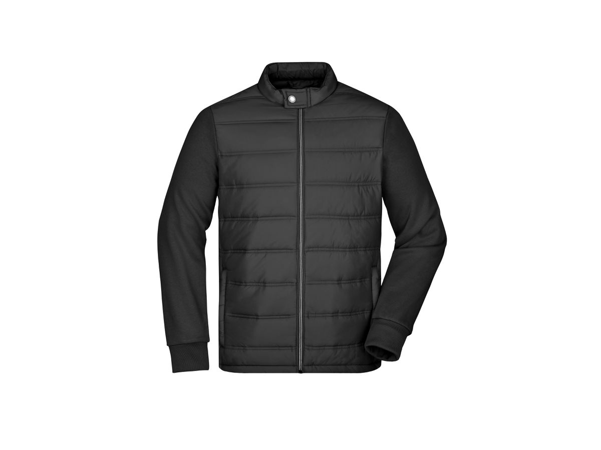 JN Men's Hybrid Sweat Jacket fb. Black JN1124 80%BW/20%POLY Gr. M