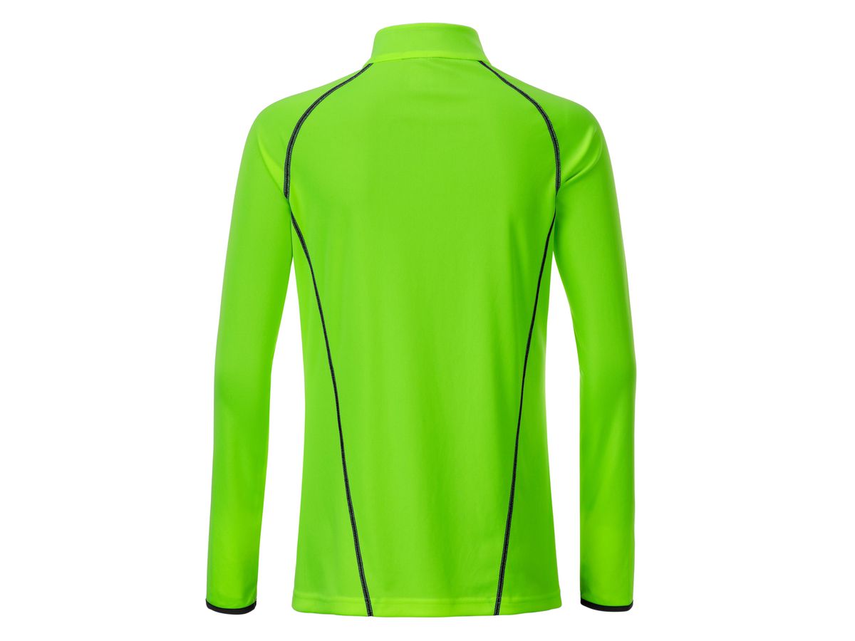JN Ladies' Sports Shirt Longsleeve JN497 bright-green/black, Größe XL