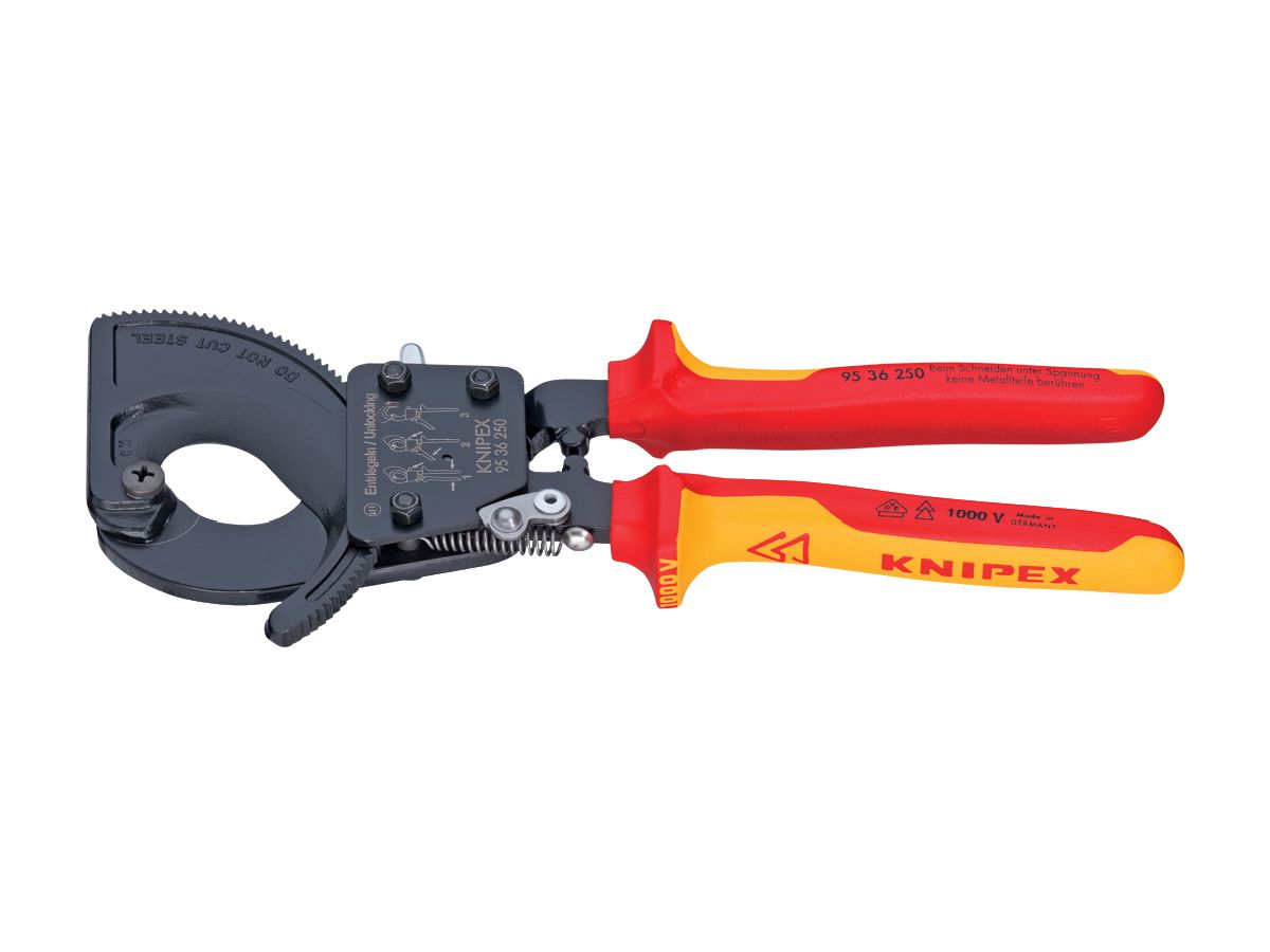 Cable cutter VDE 280mm w. PVC grip Knipex
