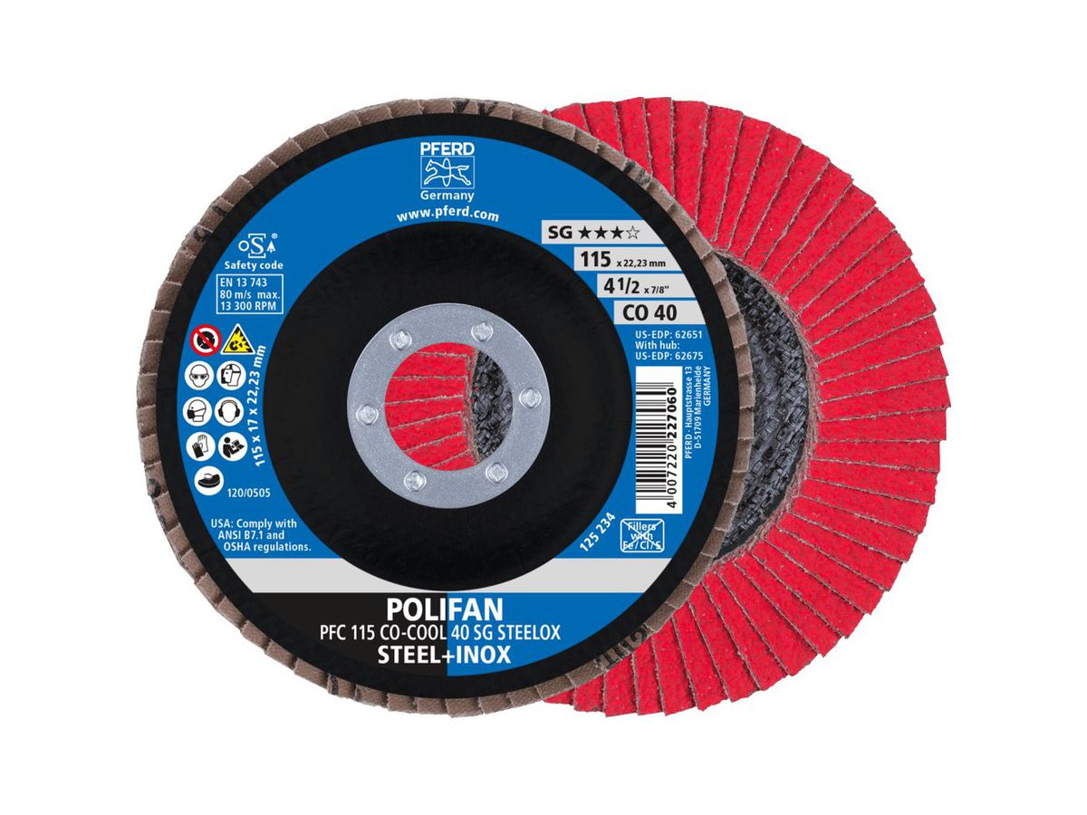 Fächerschleifscheibe gewölbt 115mm CO40 SGP-COOL Pferd
