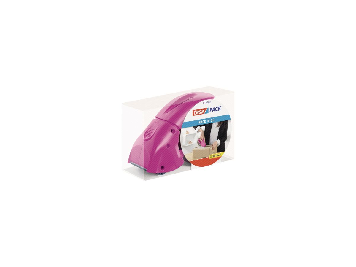 tesa Packbandabroller Pack n Go 51113 pink