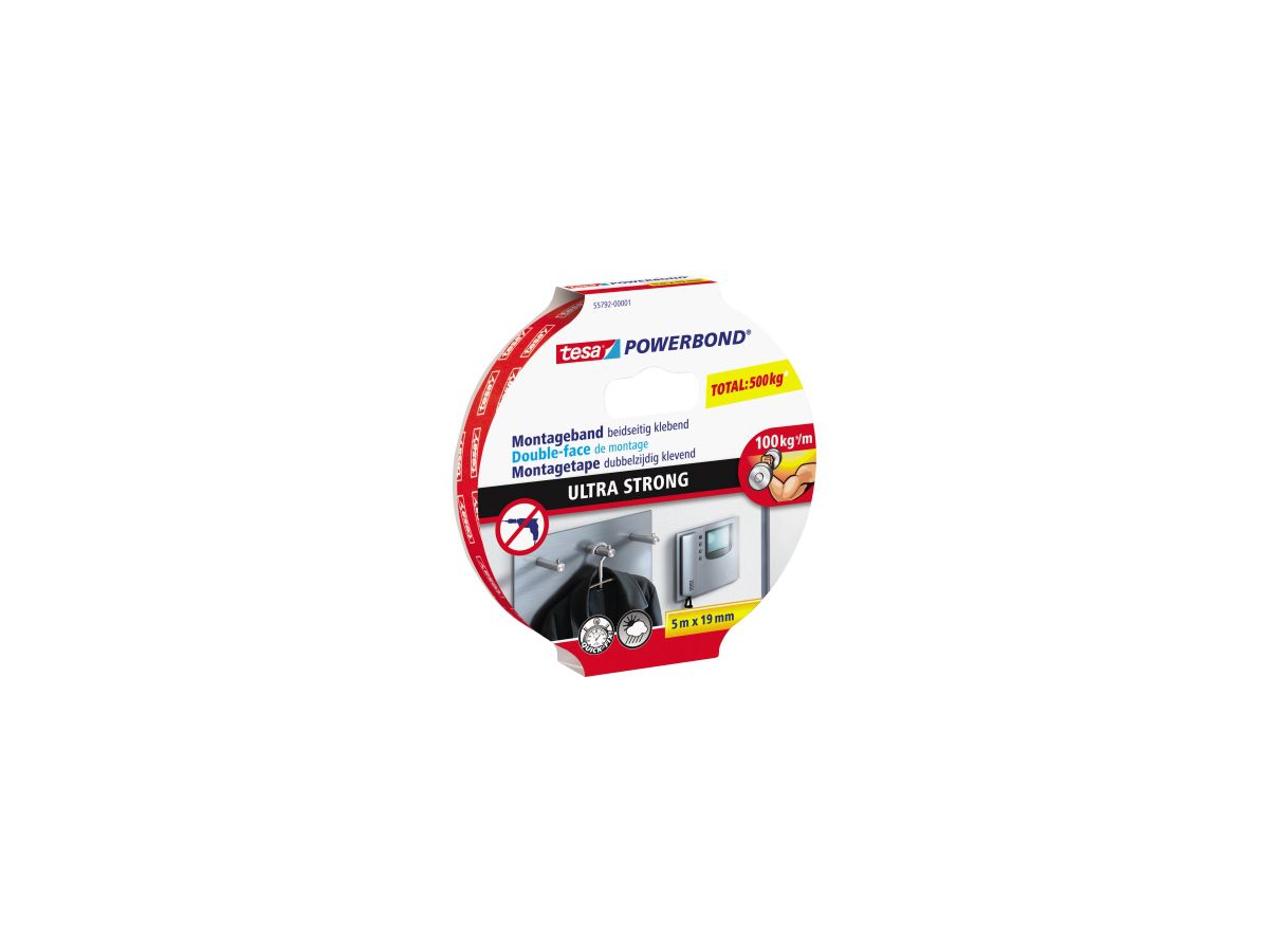 tesa Powerbond® Ultra Strong 55792-00001-00 5m:19 weiß