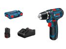 BOSCH Akku-Bohrschrauber GSR 12V-15, 2x2,0 Ah, Ladegerät, L-BOXX