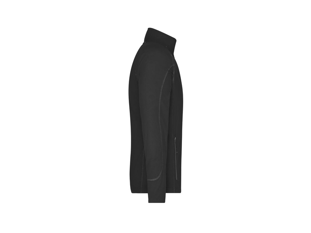 JN Mens Structure Fleece Jacket JN597 100%PES, black/carbon, Größe M