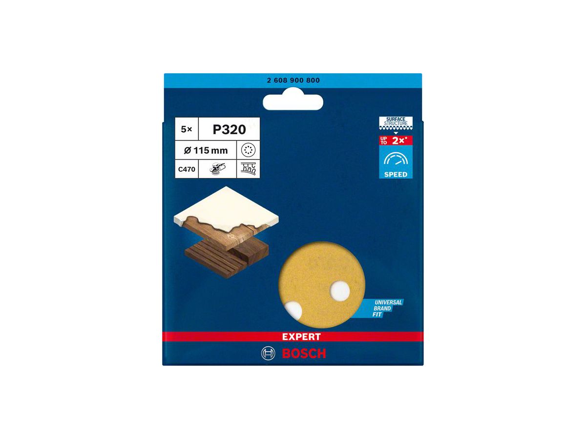 BOSCH Schleifblatt C470 EXPERT 115 mm, K 320, VE 5