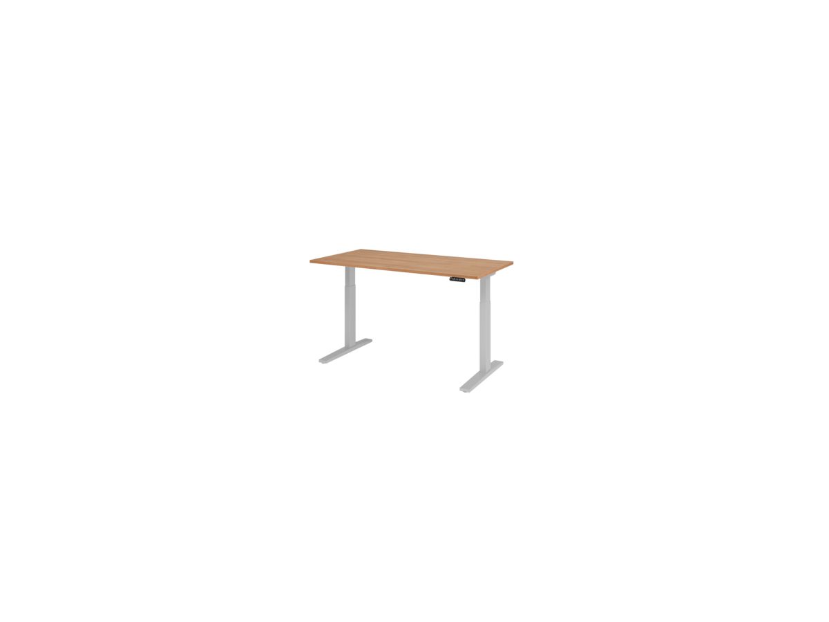 Hammerbacher Schreibt. VXMKA16/N/S el.160x80cm silber/nussbaum