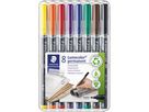 STAEDTLER Folienschreiber Lumocolor 318 WP8 0,6mm sortiert  8 St./Pack.
