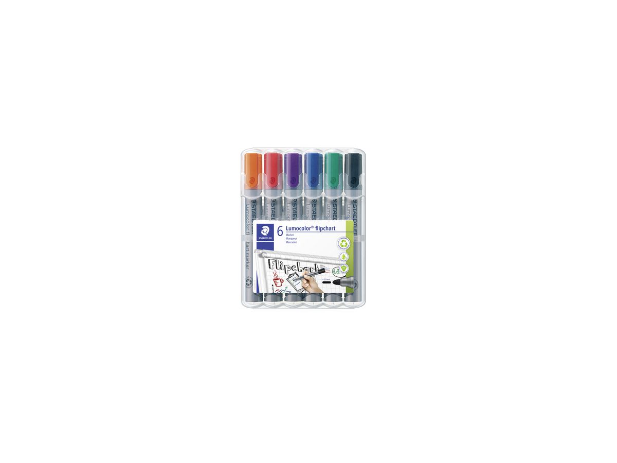 STAEDTLER Flipchartmarker Lumocolor 356 WP6 sort. 6 St./Pack.