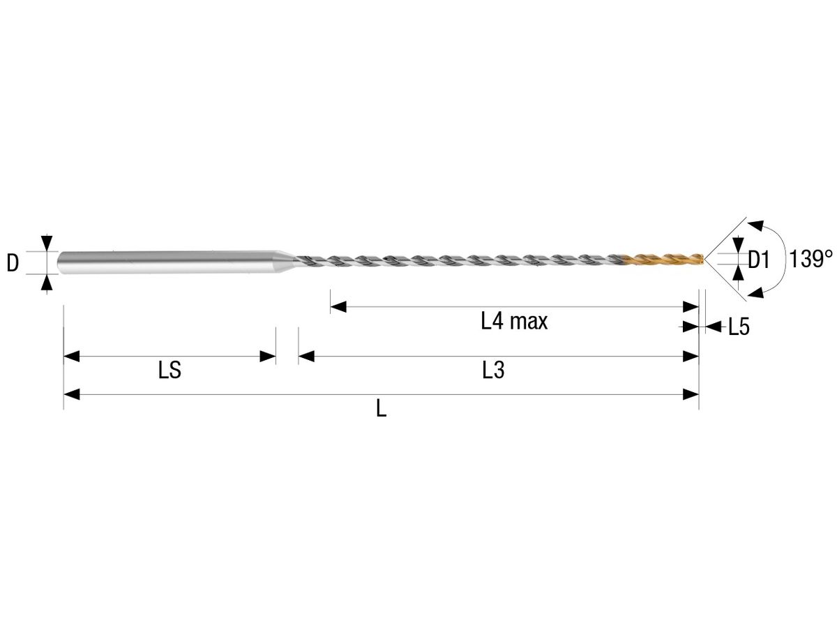 KenDrill Micro VHM-TiN 40xD IK Uni