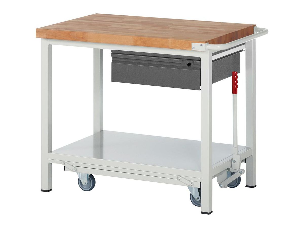 RAU Werkbank Modell 8001 komplett mont. RAL7035/RAL7016 B1000xT700xH880 mm