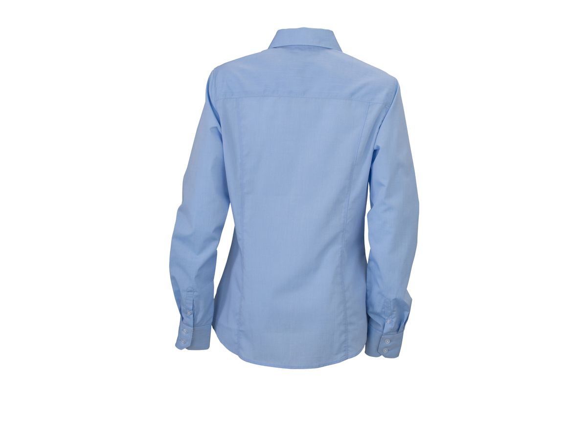 JN Ladies Plain Shirt JN618 100% BW, light-blue/navy-white, Größe M