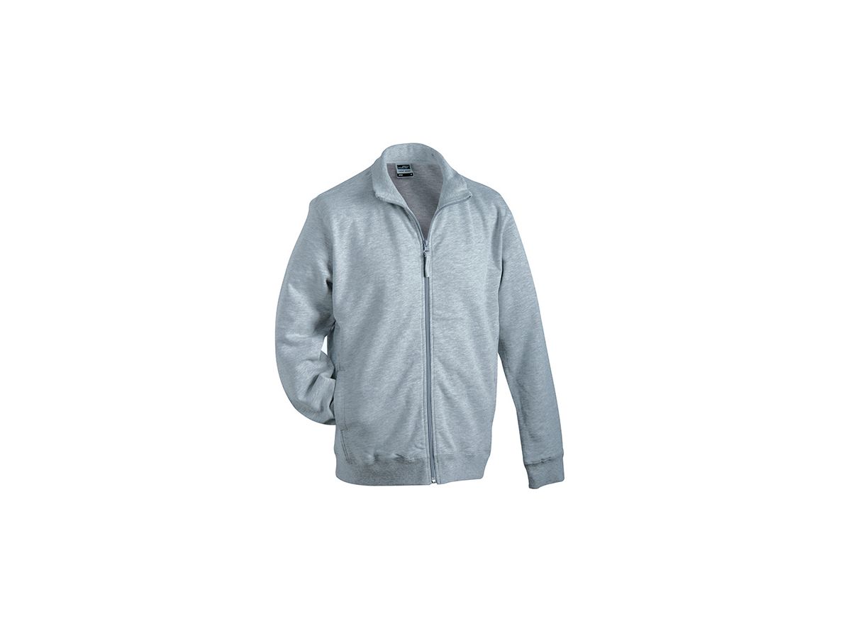 JN Sweat Jacket JN058 100%BW, grey-heather, Größe L