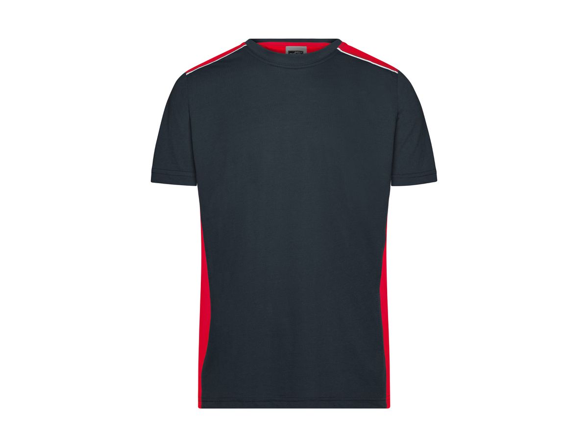 JN Herren Workwear  T-Shirt JN860 carbon/red, Größe XS