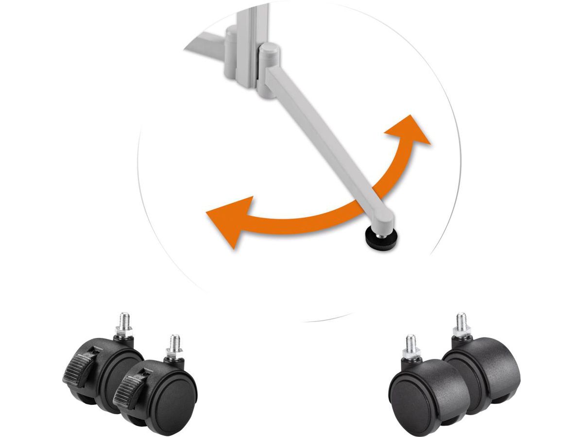 Laufrolle arretierbar Vier- und Achtkantsäule
