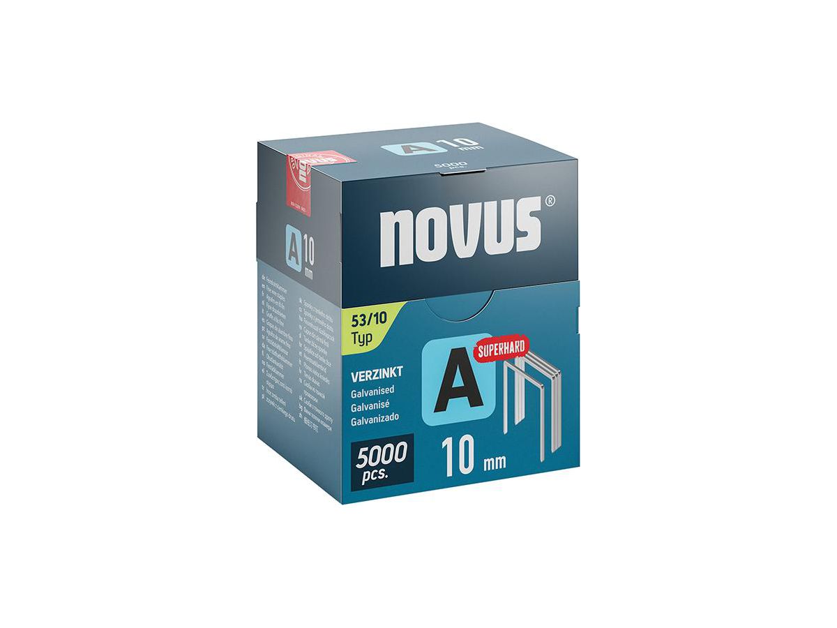 NOVUS Feindrahtklammer A Typ 53/10 mm ST, VE 5000