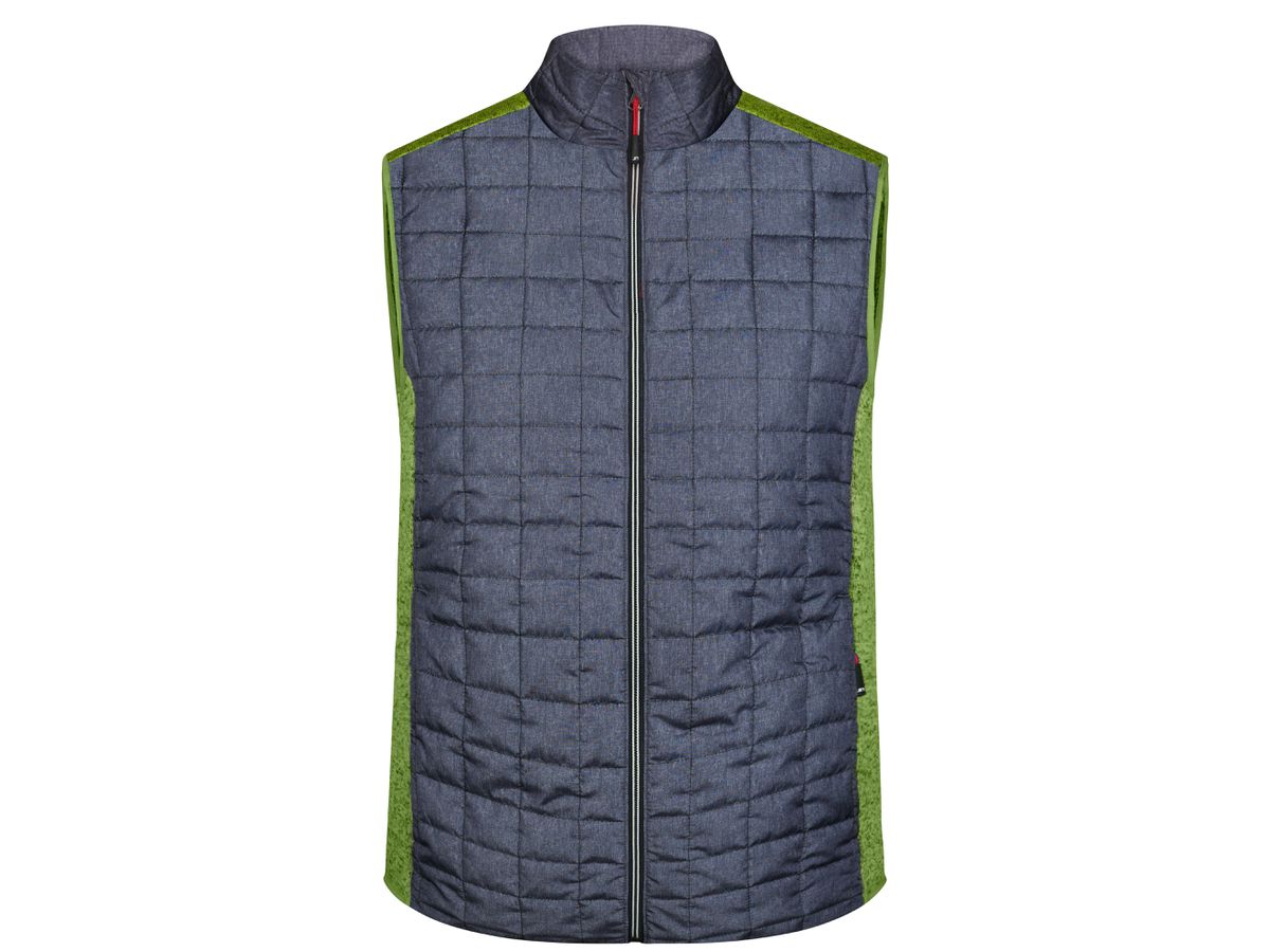 JN Men's Knitted Hybrid Vest JN740 kiwi-melange/anthracite-melange Gr. S
