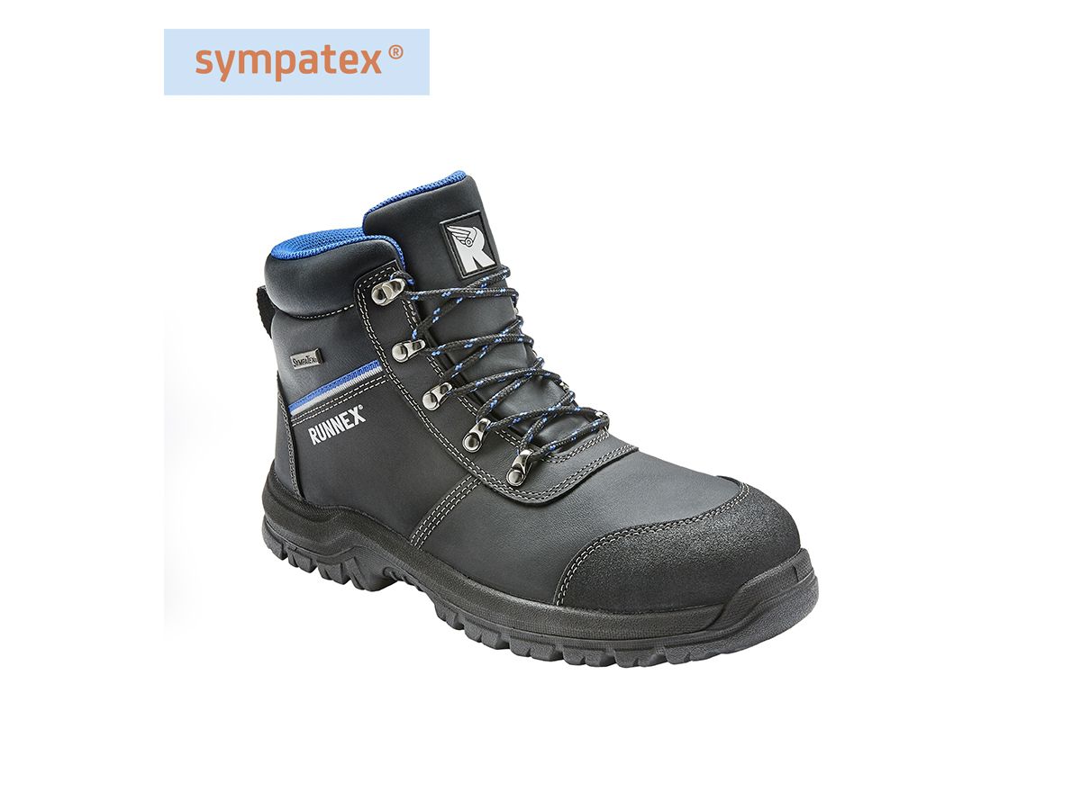 RUNNEX Sympatex-Sicherheitsschnürstiefel SpecialStar 5315, S3, schwarz/blau,Gr.47