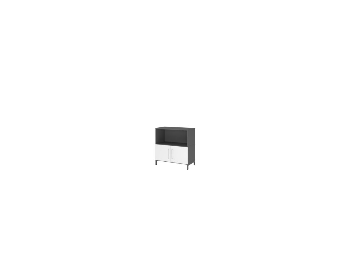 Regal FlexWall VFW28T1KU 2 OH 2 Türen B800xT400xH828mm m. Sockel graphit/weiß