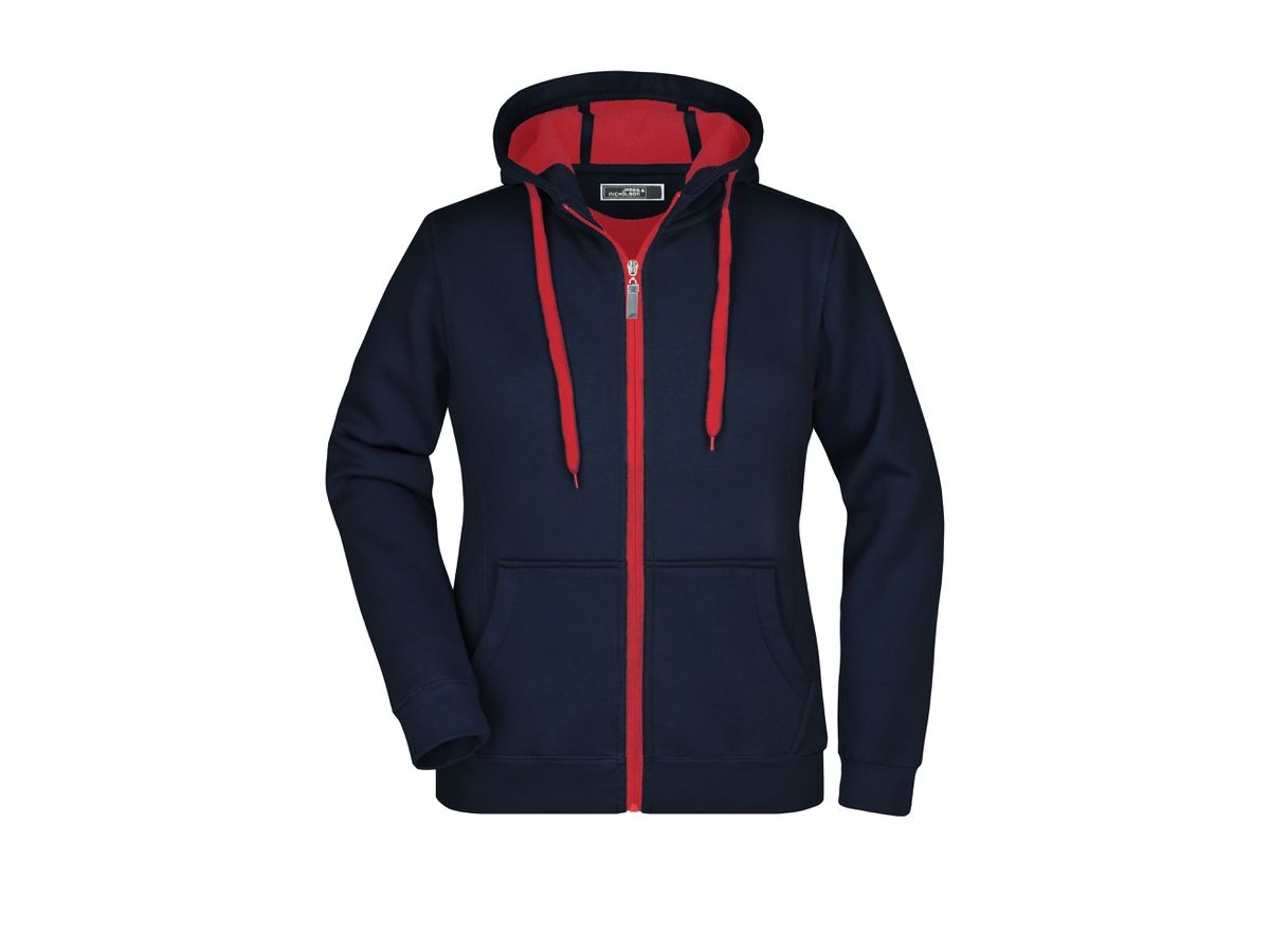 JN Ladies Doubleface Jacket JN354 55%PES/45%BW, navy/red, Größe L