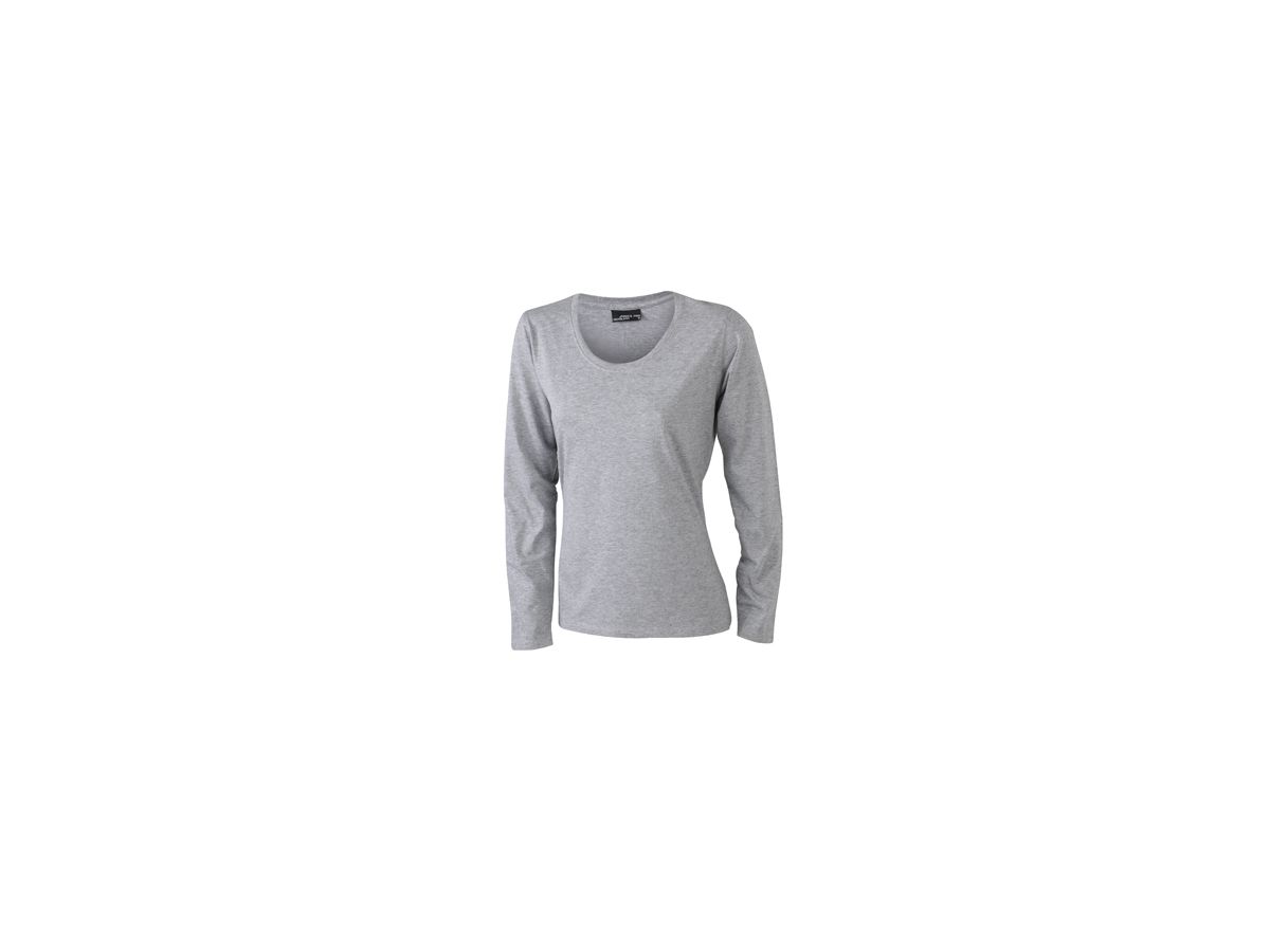 JN Ladies Shirt lang Medium JN903 100%BW, grey-heather, Größe M