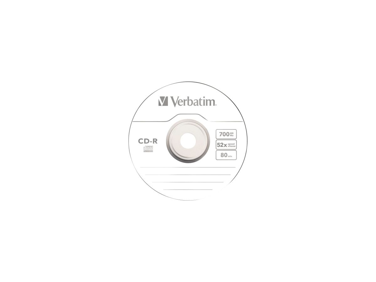 Verbatim CD-R 43411 52x 700MB 80Min. Spindel 100 St./Pack.