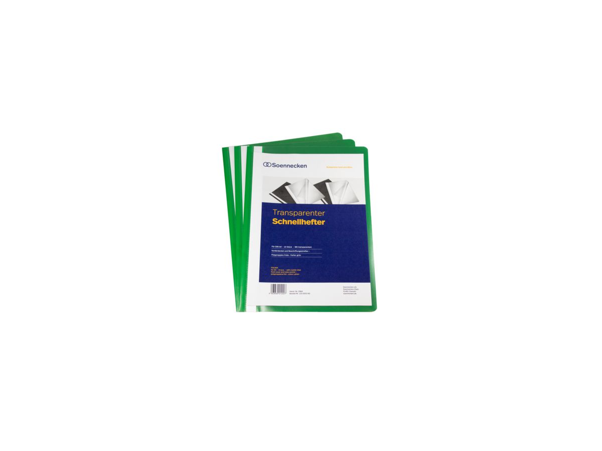 Soennecken Schnellhefter 2964 DIN A4 PP grün 10 St./Pack.