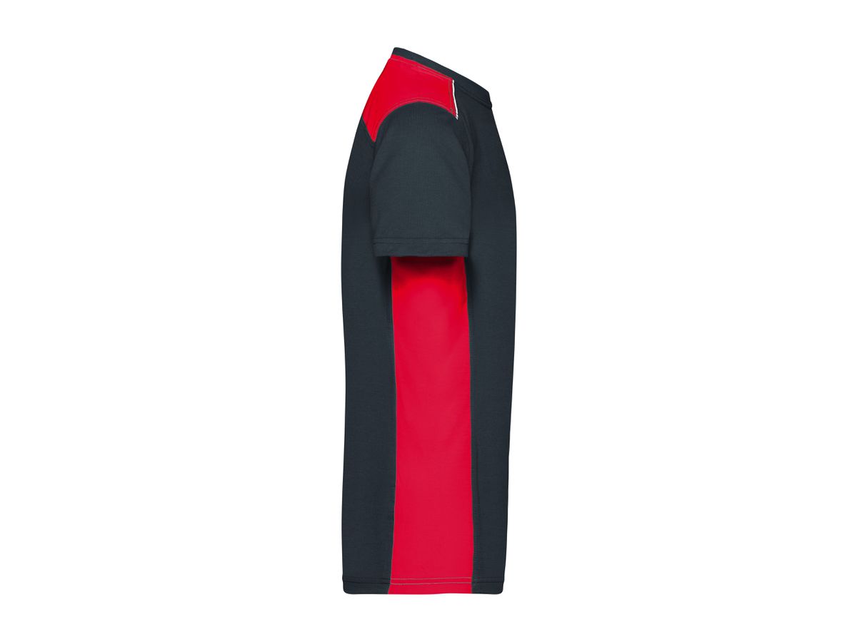 JN Herren Workwear  T-Shirt JN860 carbon/red, Größe XS