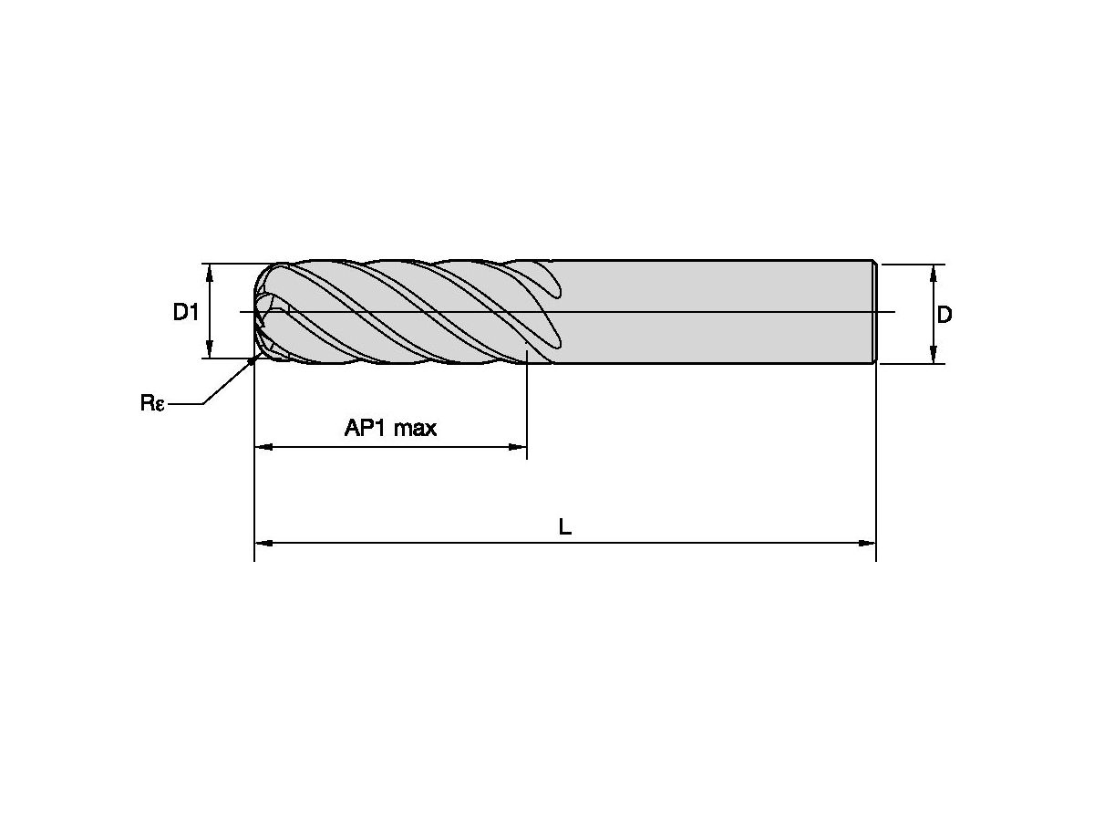 KENNAMETAL UJDE1000N6DBCKCSM15 HARVI III D=1.0 AP=4.0 Z=6 R=0.06 SL