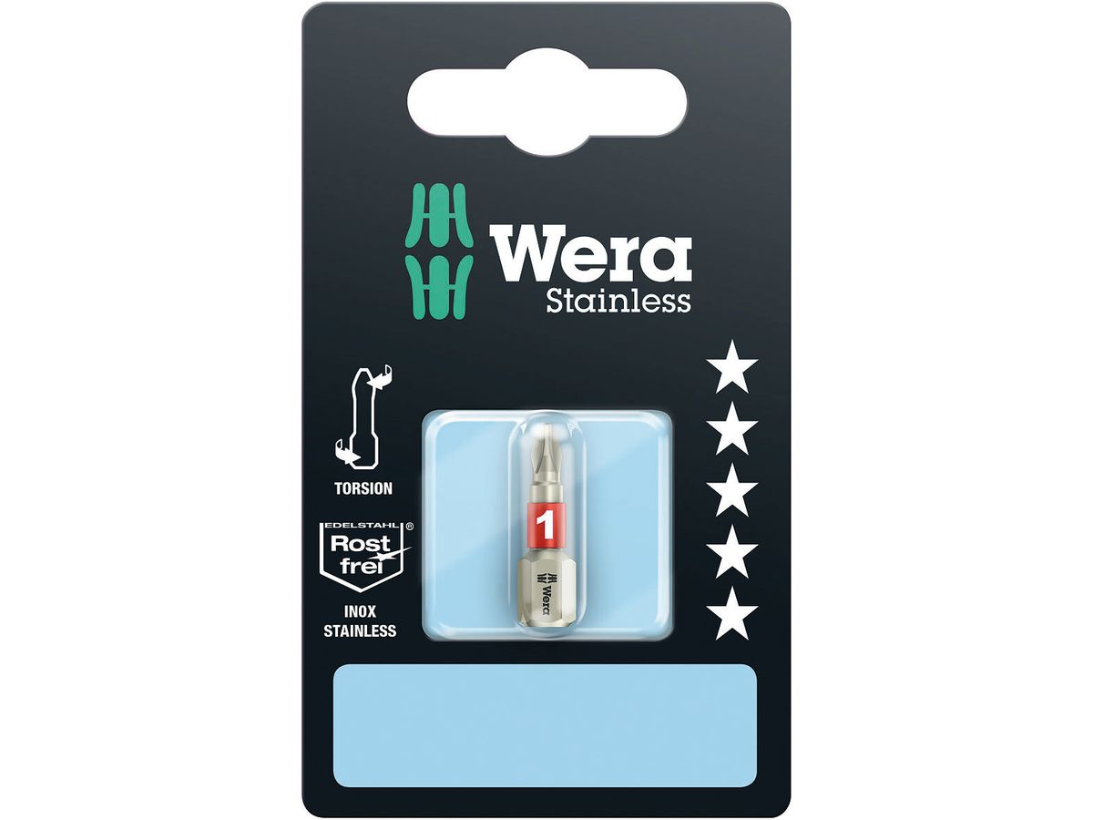 WERA Phillips-Recess-Bit 3851/1 TS PH 1 x 25 mm SB, Torsion, Edelstahl