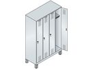 C+P S 3000 EVOLO Garderobenschrank mit Füßen, 1850x1200x500mm,7035/5010, 4 Abt.